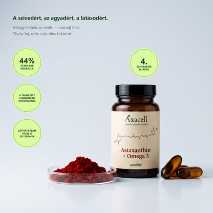 Axacell Astaxanthin + Omega-3 — vörös astaxanthin por, lágykapszulák, 4. generációs eljárás